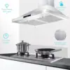 Wall Mount Kitchen 30 inch Duct Convertible Range Hood 700CFM, 3 Speed Fan LED Light Range Hood USYS0375A 4