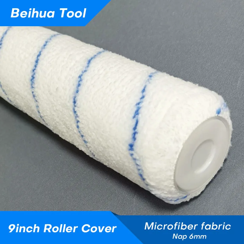 Paint Roller Paint Brush Rubber Roller Brush Wall Brush 7PCS/set 9inch Paint Roller Brush Kit for Wall Decoration Microfiber fabric Nap 6mm/9mm/18mm US Roller Cover Frame