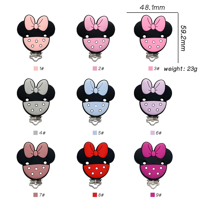 1set Mouse Shape Silicone Clamps Clips DIY Pacifier Chain Nipple Holder-pacifier clip,pacifier chain,pacifier accessories,baby silicone accessories