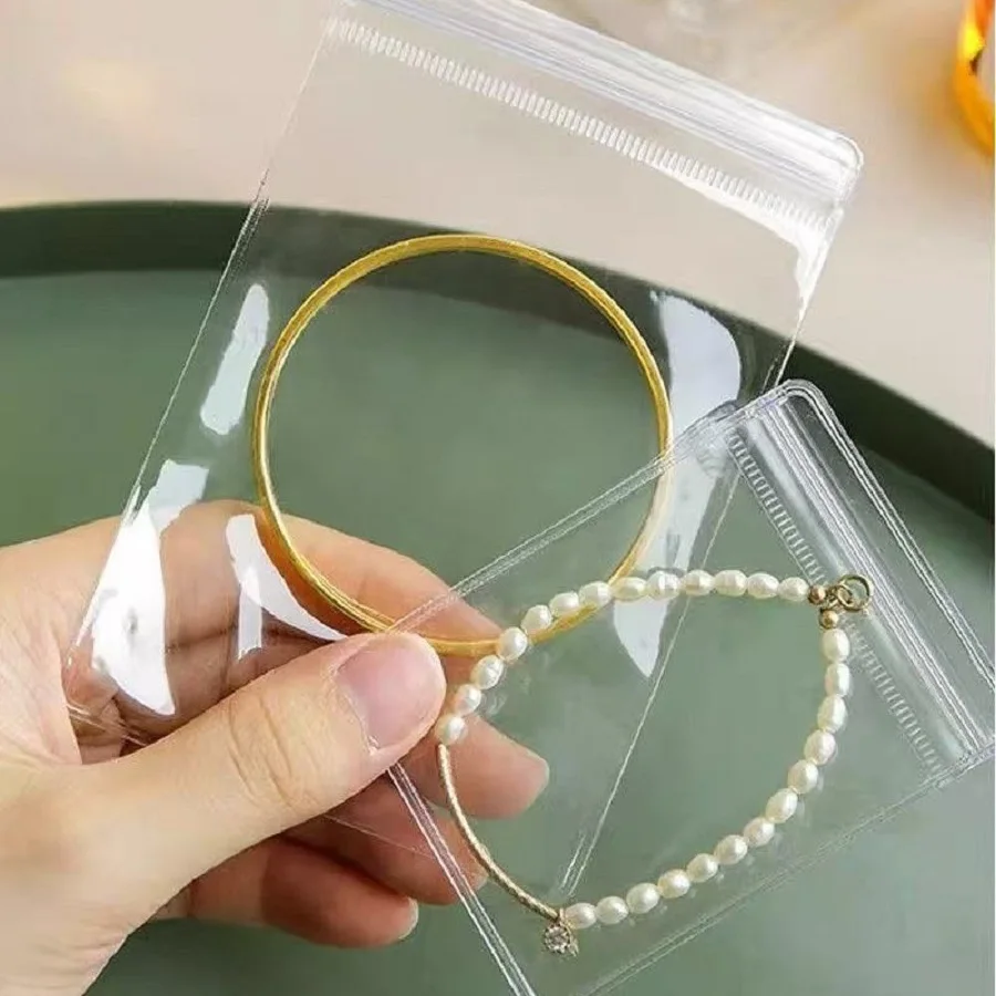Jewelry Small Self-Sealing Plastic Zip Clear PVC Storage Bags Storing Bracelets Rings Earrings Organizer 100pcs