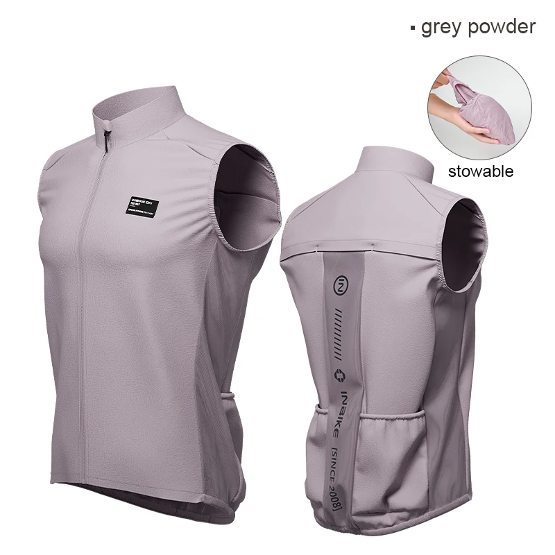 thumbnail image 1 of INBIKE - Chaqueta de ciclismo impermeable sin mangas para hombre y mujer, ligera, apilable, reflectante, anti-UV, con bolsillo, cortavientos y cremallera, 1 of 5