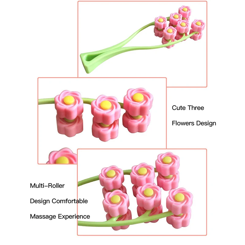 Massaggiatore Facciale a Rullo a Forma di Y, Strumento Manuale per il Relax, Dispositivo Portatile per il Lifting del Viso, Rullo 3D a Fiore per Collo e Cura della Pelle del Corpo - immagine 4