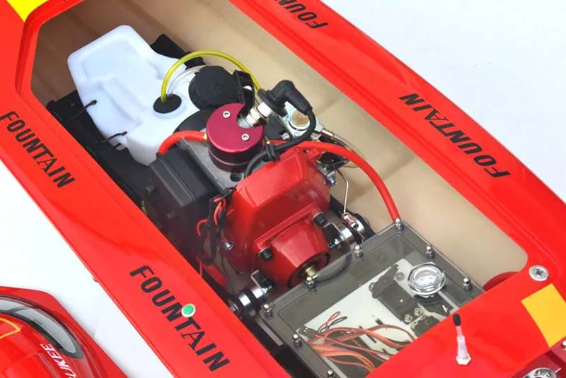 DTRC G26IP1 26CC 50KM/H Red Fiber Glass Gasoline Race ARTR RC Boat Model W/O Radio System Servos 6