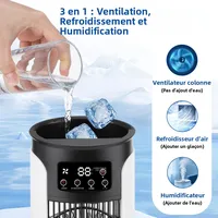 Ventilateur humidificateur d'air USB portable 300ML, 6 vitesses, minuterie 6H, lumière 7 couleurs, brumisateur silencieux, ventilateur de refroidissement, climatiseur de bureau 4