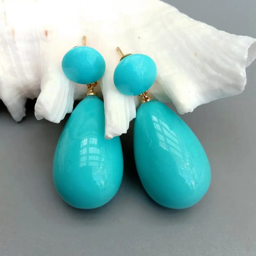 Pendientes ámbar Verde Y Plata Chapada En Oro - Vega Aceña