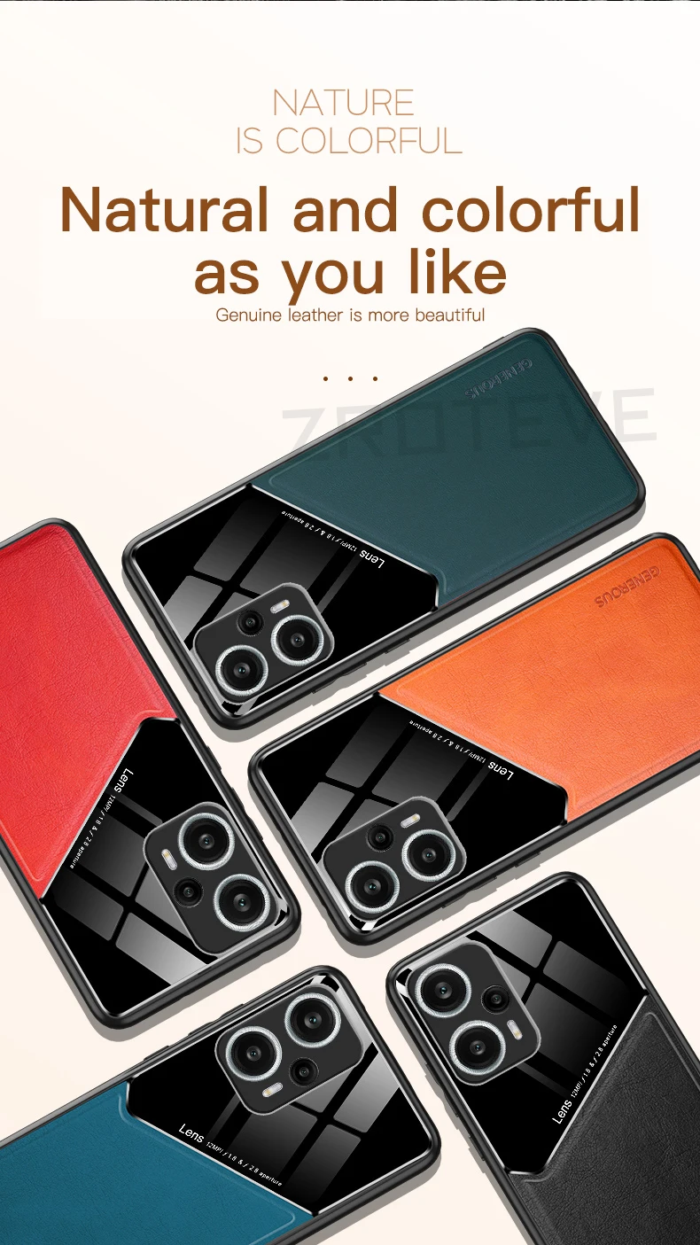 Phone Case For Xiaomi Poco F5 Leather Texture Soft Frame Cover_voghion.com