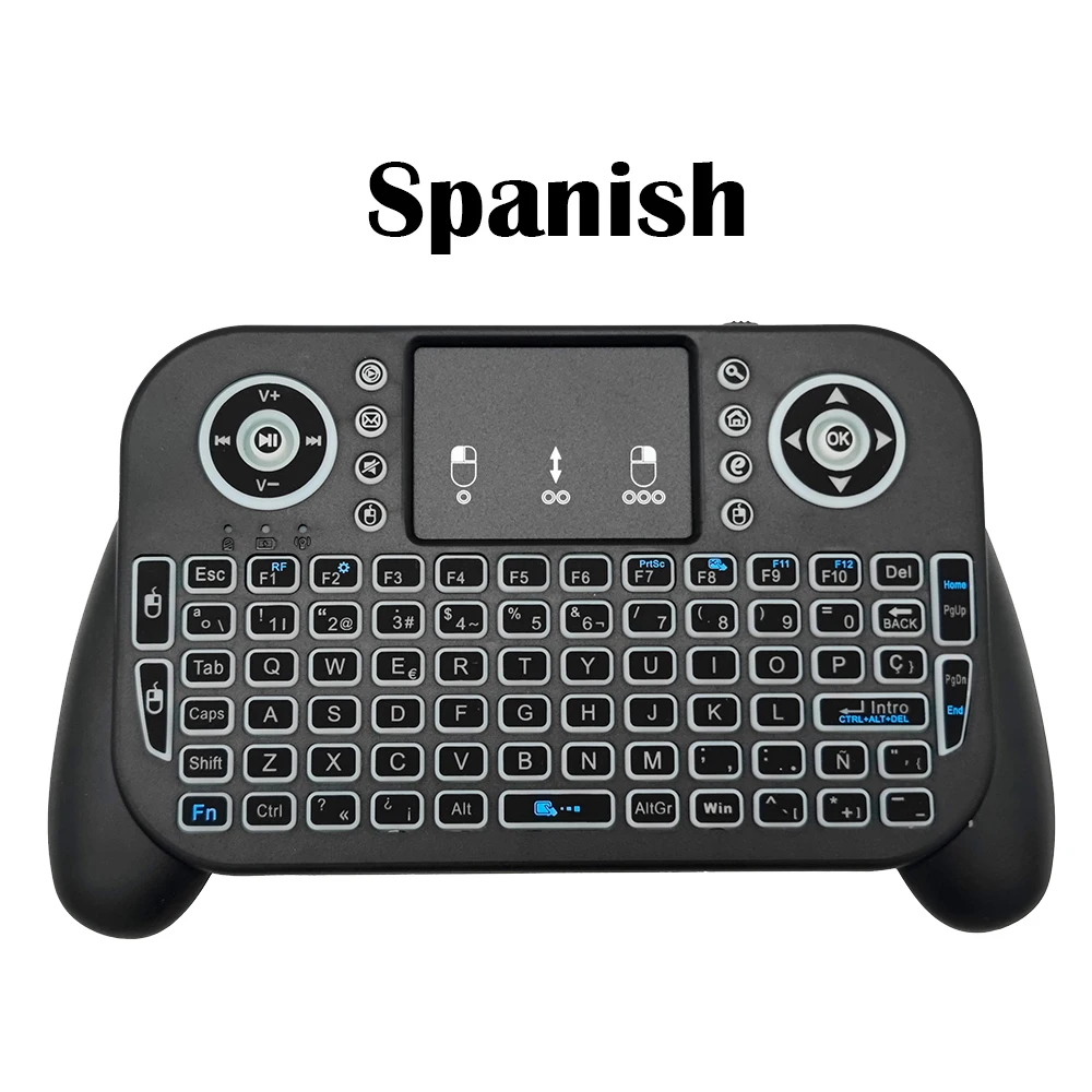Compact Bluetooth Touchpad Keyboard with Backlit Air Mouse Remote Control