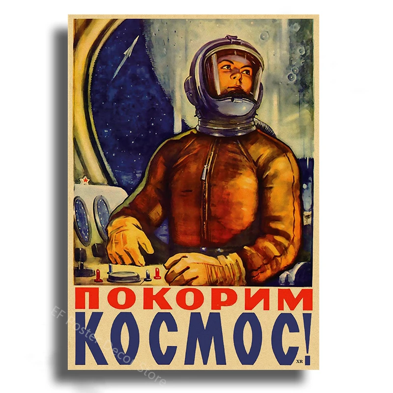 Soviet Space Rocket Posters Ussr Poster Spacecrafts Astronaut Vintage Home Room Club Bar Decor Painting Prints Art Wall Picture Peckshirt