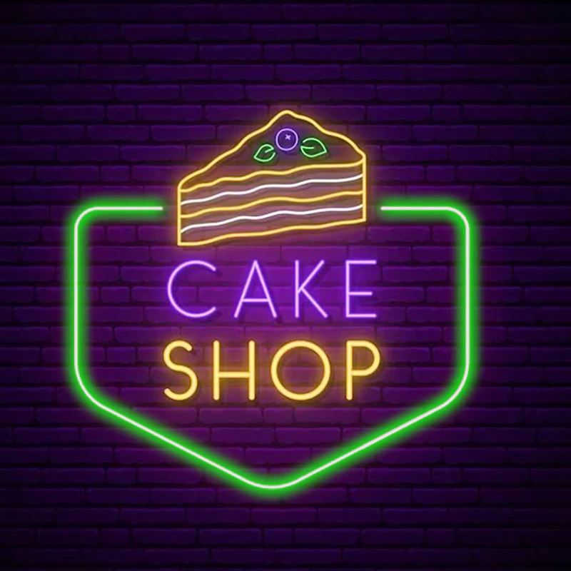 Neon Custom Sign with LED Flexible Neon Cake Pancakes Dessert Afternoon Tea Shop Wall Decoration Kid's Birthday Party Free Shipp
