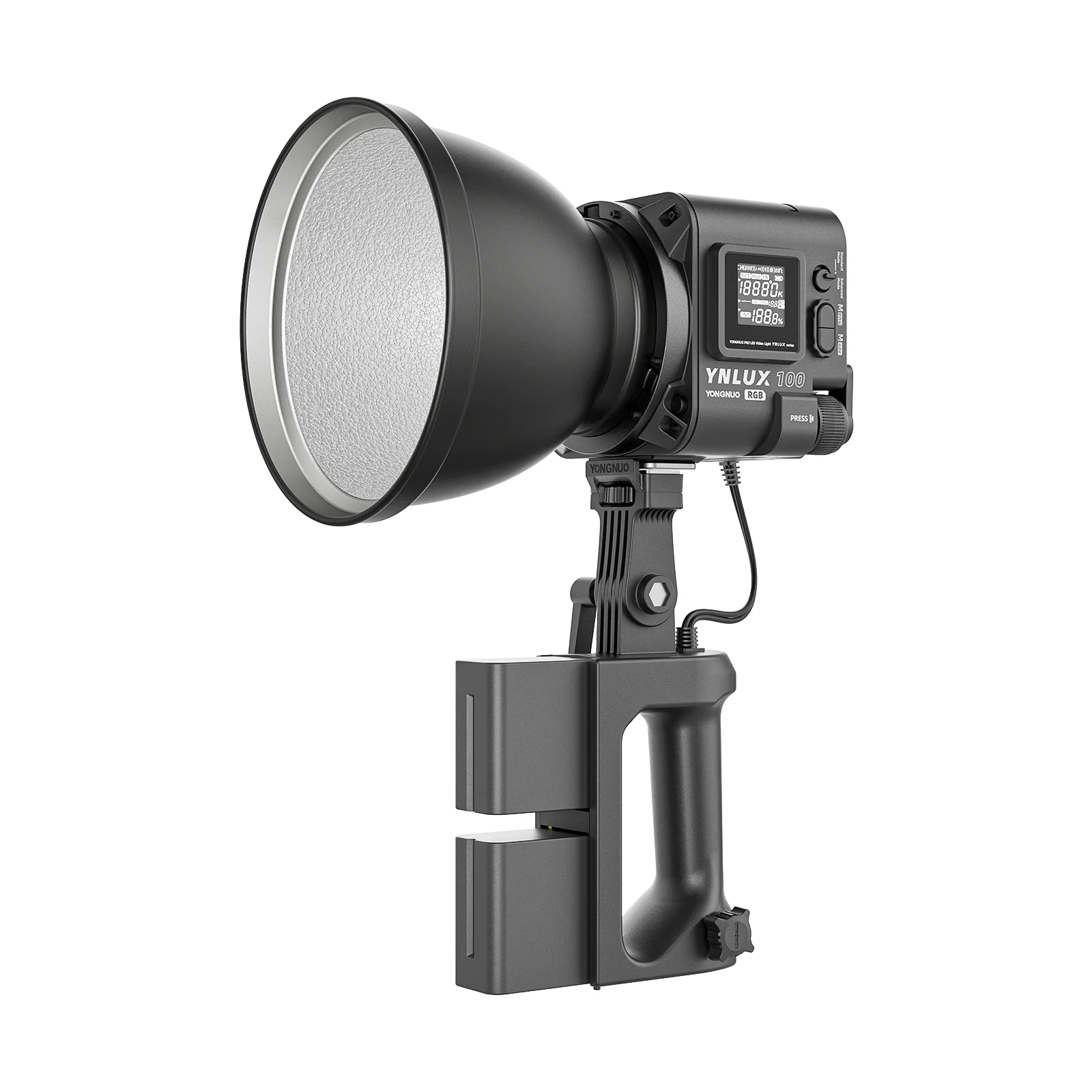 Yongnuo 휴대용 야외 COB LED 조명 마운트, LUX100RGB YNLUX100 RGB 120W, 2700K-10000K 보웬스
