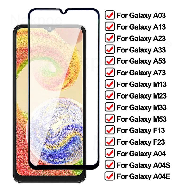 

9D Tempered Glass For Samsung Galaxy A04 A04S A04E A03 A13 A23 A33 A53 A73 Screen Protector F13 F23 M13 M23 M33 M53 Glass Film