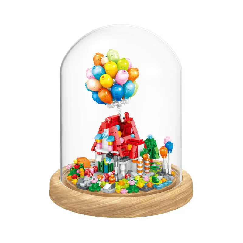 

City Creative Balloon House Dust Cover With Original Box Desktop DecorationBuilding Blocks Bricks Toys Gifts