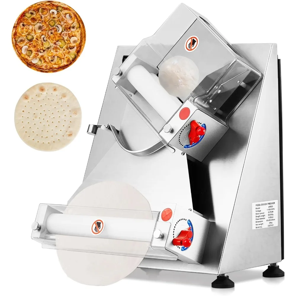 Commercial Pizza Dough Roller Sheeter Max 12" Automatic 370W Electric Pizza Dough Roller Stainless Steel