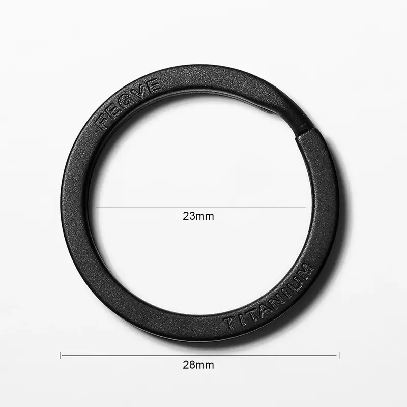 Black Titanium Keyring Car Men Flat Key Chain Rings Holder Lightweight EDC ARC Keychain Buckle for Accessories Gadgets Wholesale - Image 23