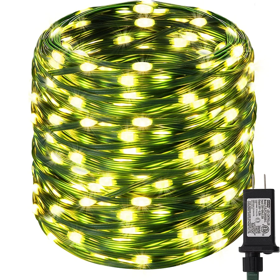 Outdoor Christmas Fairy Lights Waterproof Green Pvc Tube Rope String