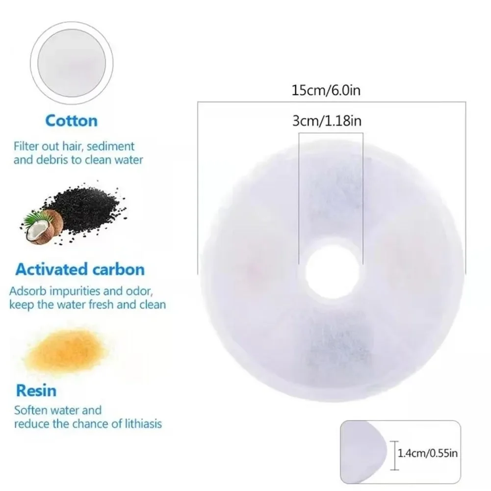 6pcs 8pcs Activated Carbon Filters For Catit Automatic 15cm Pet Drinking Fountain Filter Dog Water Drinking Fountain Pet Filter 4