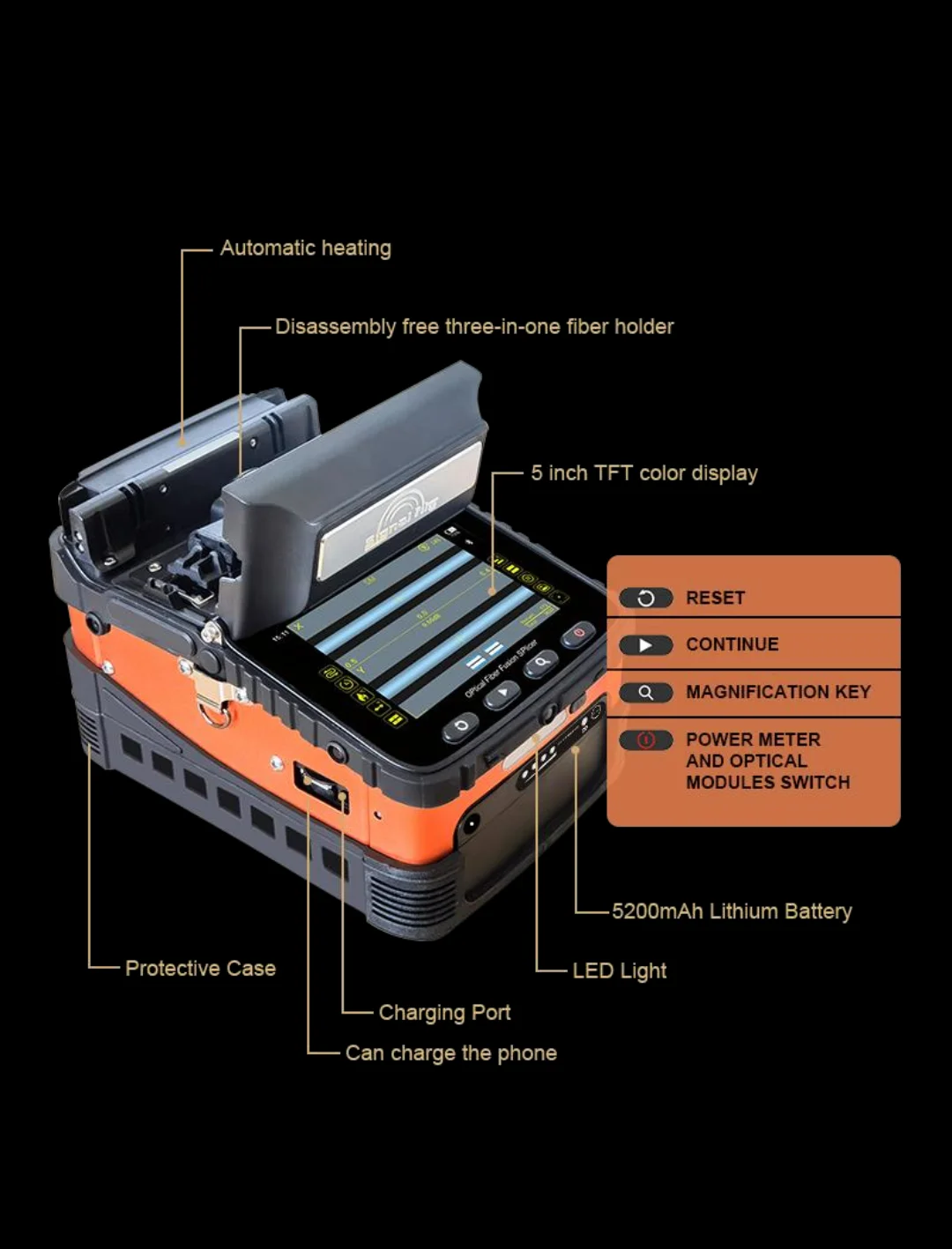 Original AI-10A AI-9 AI-6A 6C+ Signal Fire SM & MM Multi-Language FTTH  Fiber Optic Splicing Machine Optical Fiber Fusion Splicer - AliExpress