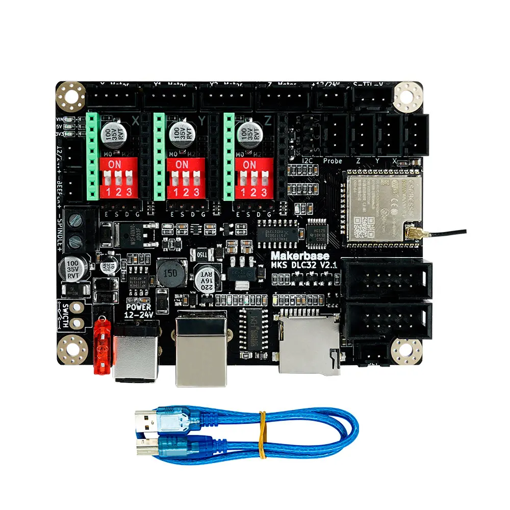 Makerbase MKS DLC32 마더보드 오프라인 컨트롤러, 32 비트 ESP32 와이파이 GRBL TS35 터치 스크린, 데스크탑 레이저 타각기