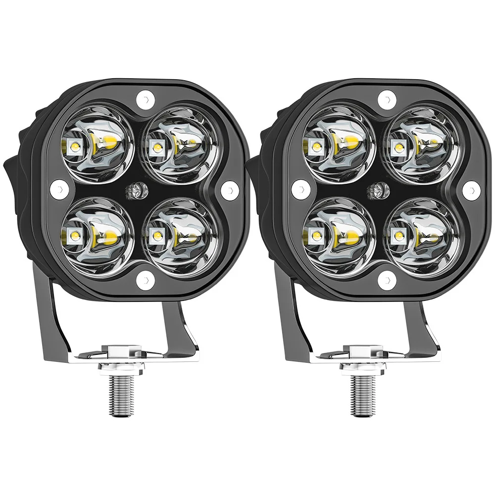 Luces LED Para Moto | 4 Focos Impermeables Doble Color - Luz De Trabajo Para ATV, Camión, Barco