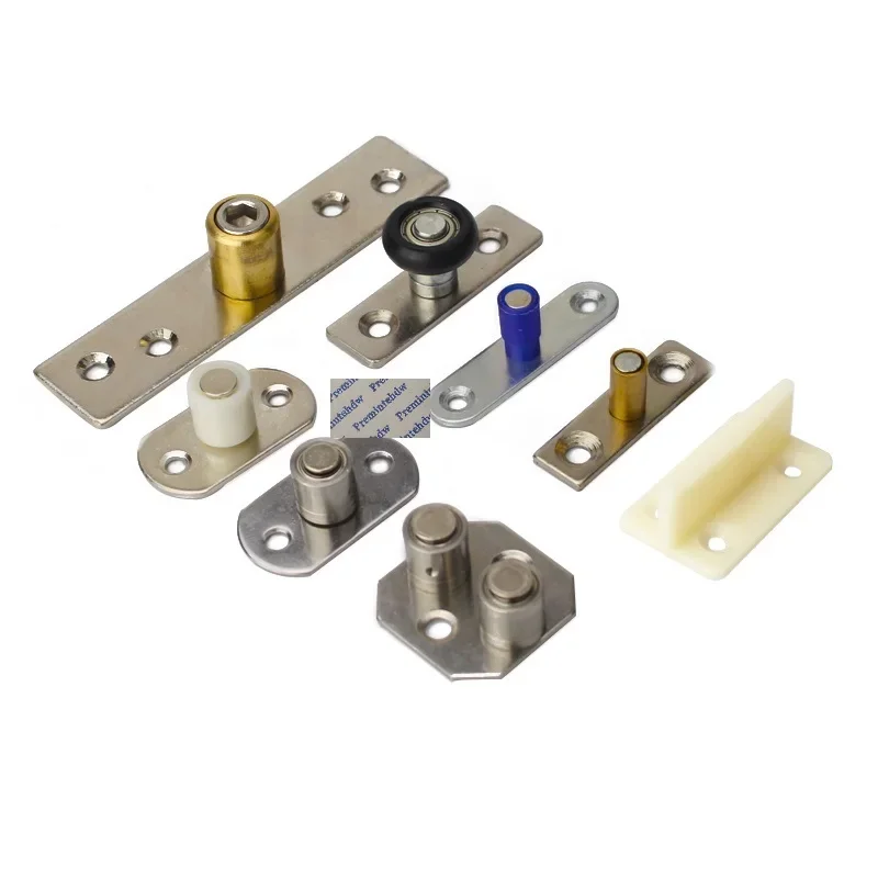 Floor Mount Sliding Wooden Door Guide Roller Retainer 2Pcs