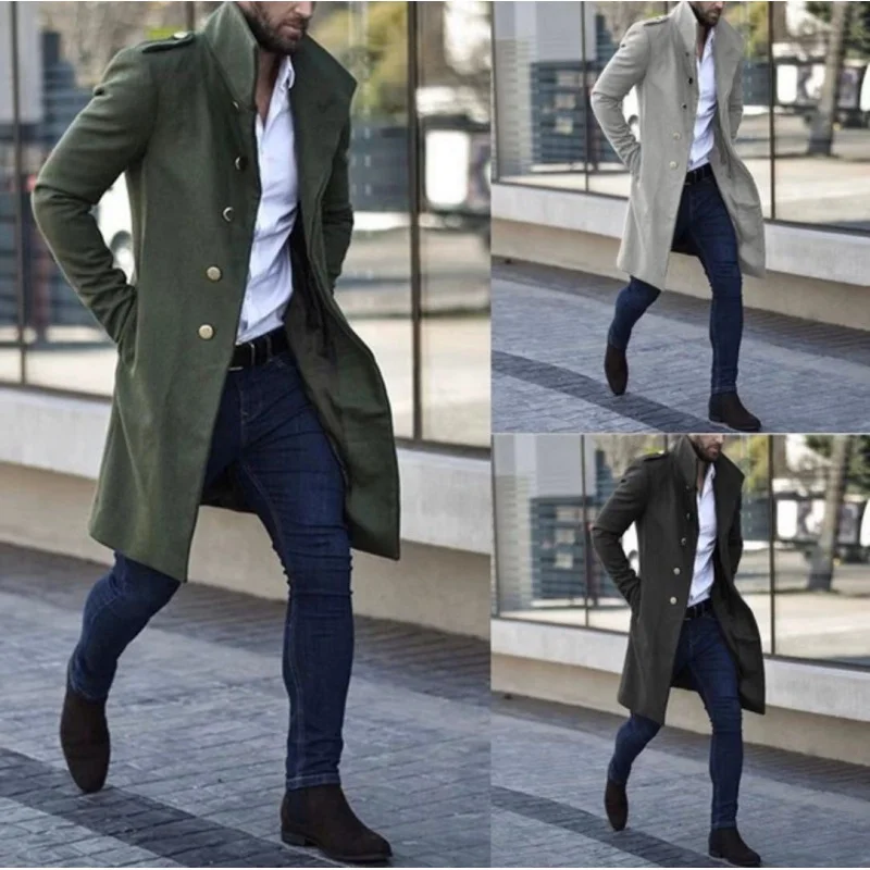 Autumn-Winter-New-Men-s-Woolen-Stand-Collar-Overcoat-Mid-Length-Pocket ...