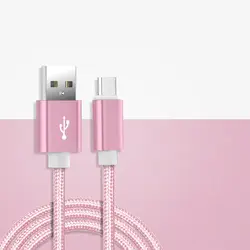Premium Nylon Braided Micro USB Charger - Quick Charge Cable, Multiple Colors & Lengths - 1.5m (Pink)