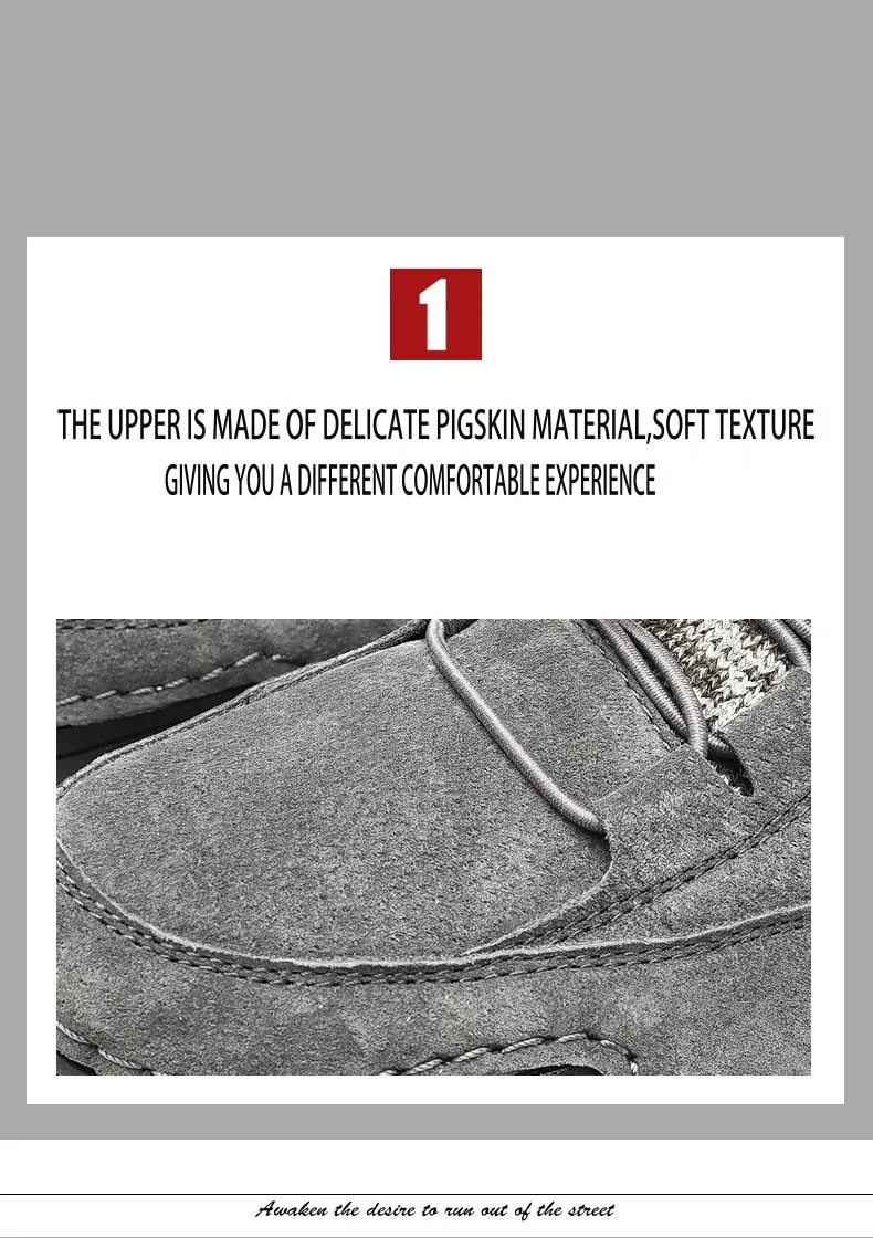 Men's Leather Casual Shoes Waterproof Lightweight High Top Flat