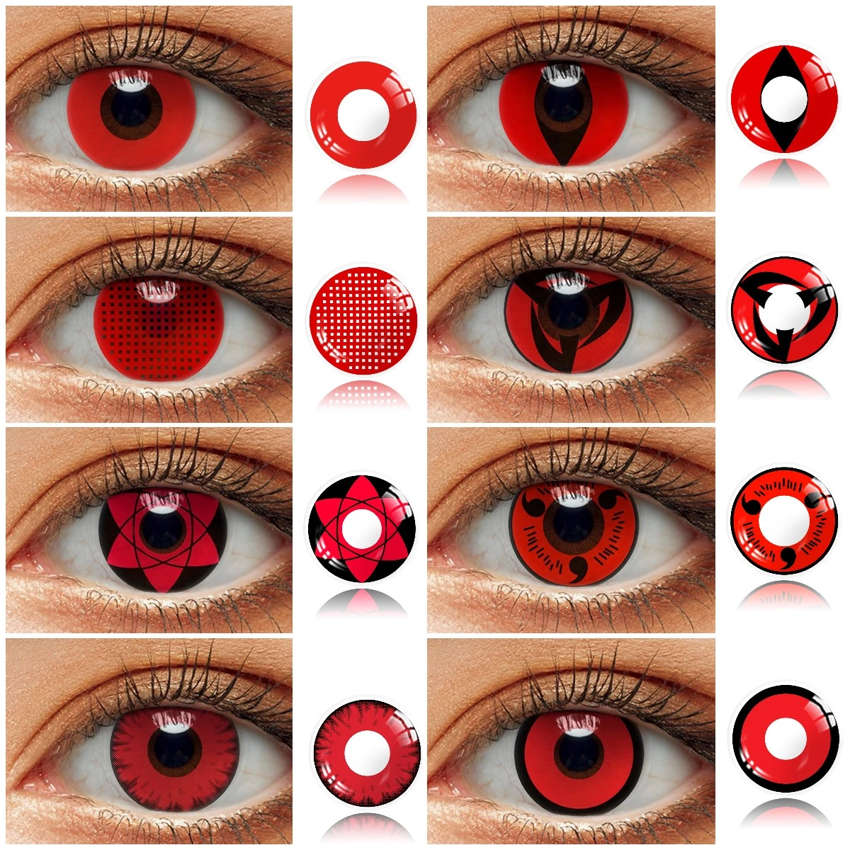 Halloween Contact Lenses For Eyes Anime Kakashi Pupils Red Cosplay