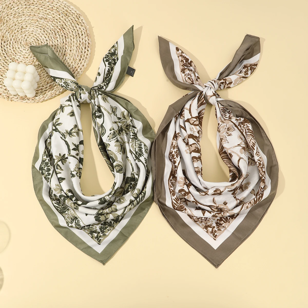 1pc Fashion Scarf Bandana Headwraps For Women Girls Vintage Four Seasons Square Hair Scarves Sport Hairscarf Bohemian Headbands