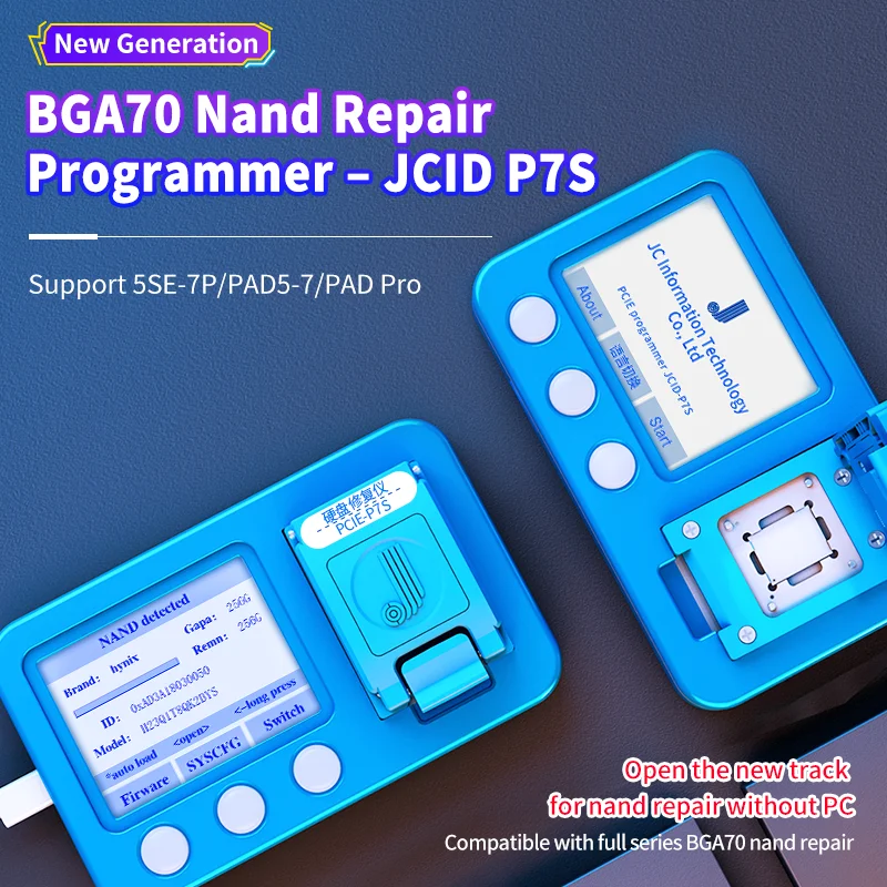 

JCID-P7S BGA70 Repair Instrument For IPhone 5SE to 7Plus for iPad Firmware Repair NAND Underlying Read / Write Read Modification