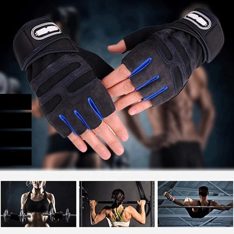 Cycling Gloves Half Finger Anti-slip Anti-sweat Sport Gloves Breathable Fitness Weight Lifting Gym Gloves Exercise Workout Glove