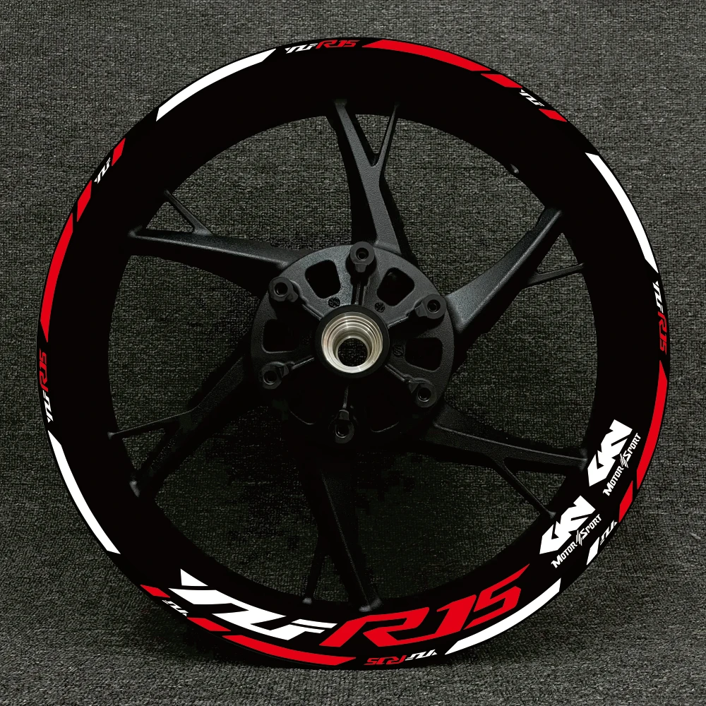 Complete Set New For Yamaha YZF R15 25 17 Inch Wheel Frame Decal Decorative Rim Reflective Waterproof Logo High Quality Stickers sharp ls027b7dh01 2 7 inch 400x240 resolution monochrome lcd display semi reflective semi transparent for handheld terminal