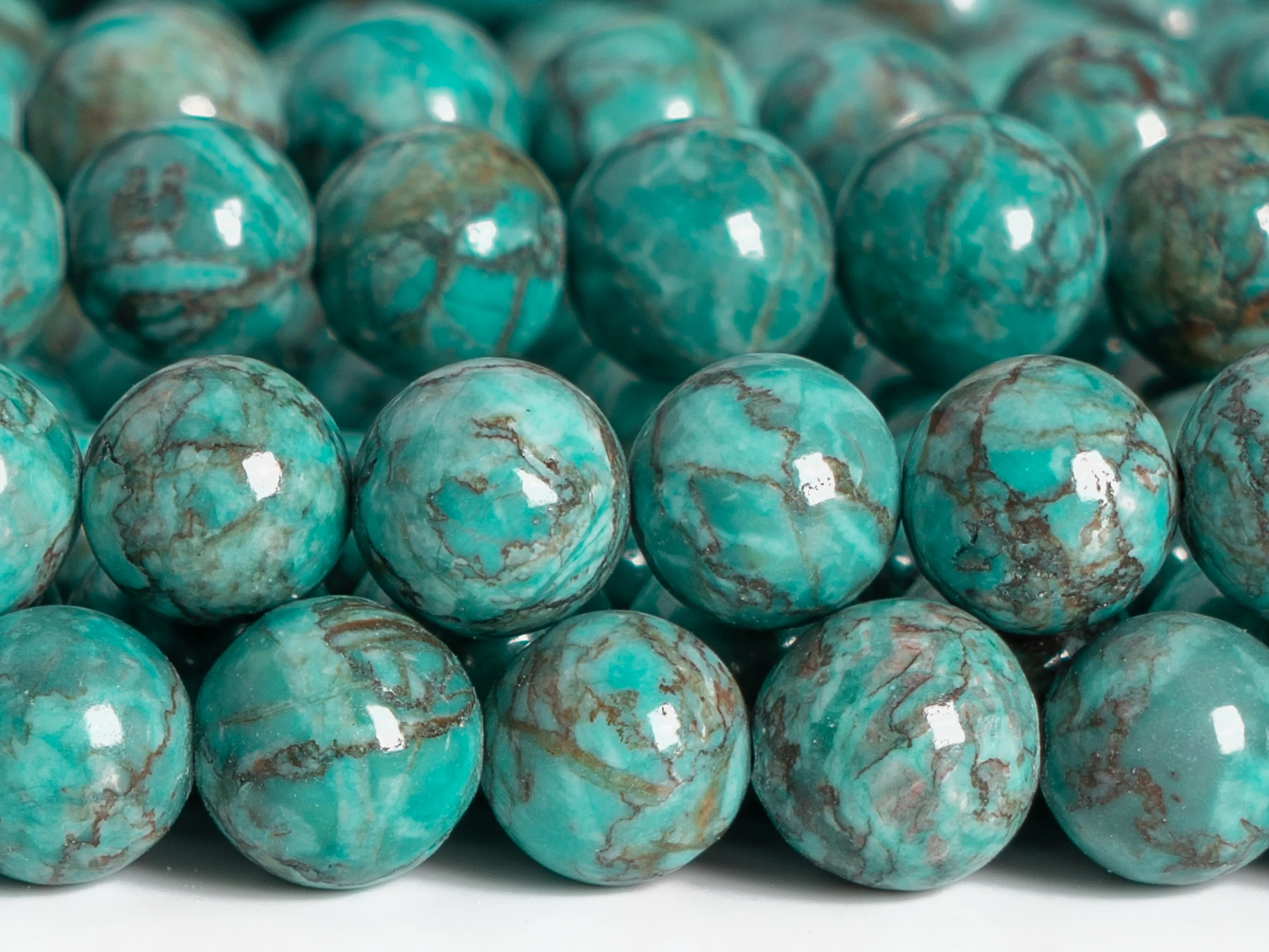 

Genuine Natural Peacock Green Magnesite Turquoise Beads Grade AAA Gemstone Round Loose Beads 6/8/10/12mm for Jewelry Making