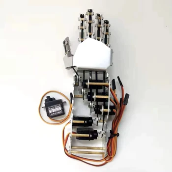 Mano Robotica Umanoide a 5 Gradi di Libertà con Cinque Dita in Metallo, Braccio Manipolatore Sinistro e Destro con Servo A0090 per Kit Robot Fai-da-Te Programmabile
