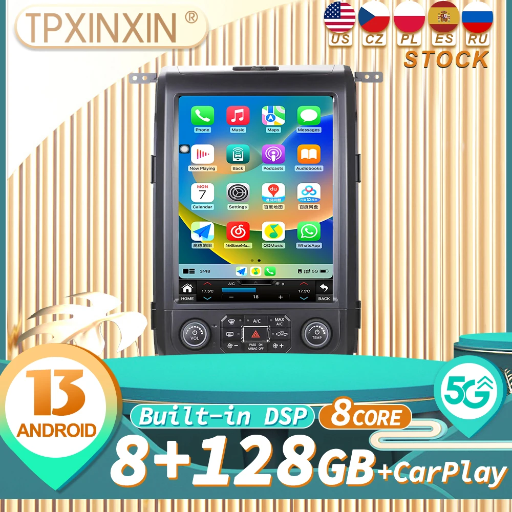 

Android 13 Car Radio 12.1inch For Ford F150 2013 2014 2015 Carplay Automotive Multimedia Bluetooth GPS Navigation 4G WIFI Stereo