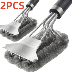 Deluxe Stainless Steel Grill Brush and Scraper with Ergonomic Handle (2PC)