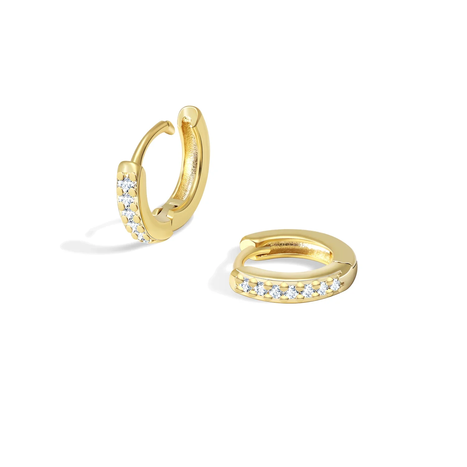 Mariasz Minimalist 5-9mm 316L Stainless Steel Hoop Earrings Crystal Zirconia Small Helix Tragus Gold Color Jewelry for Women 5