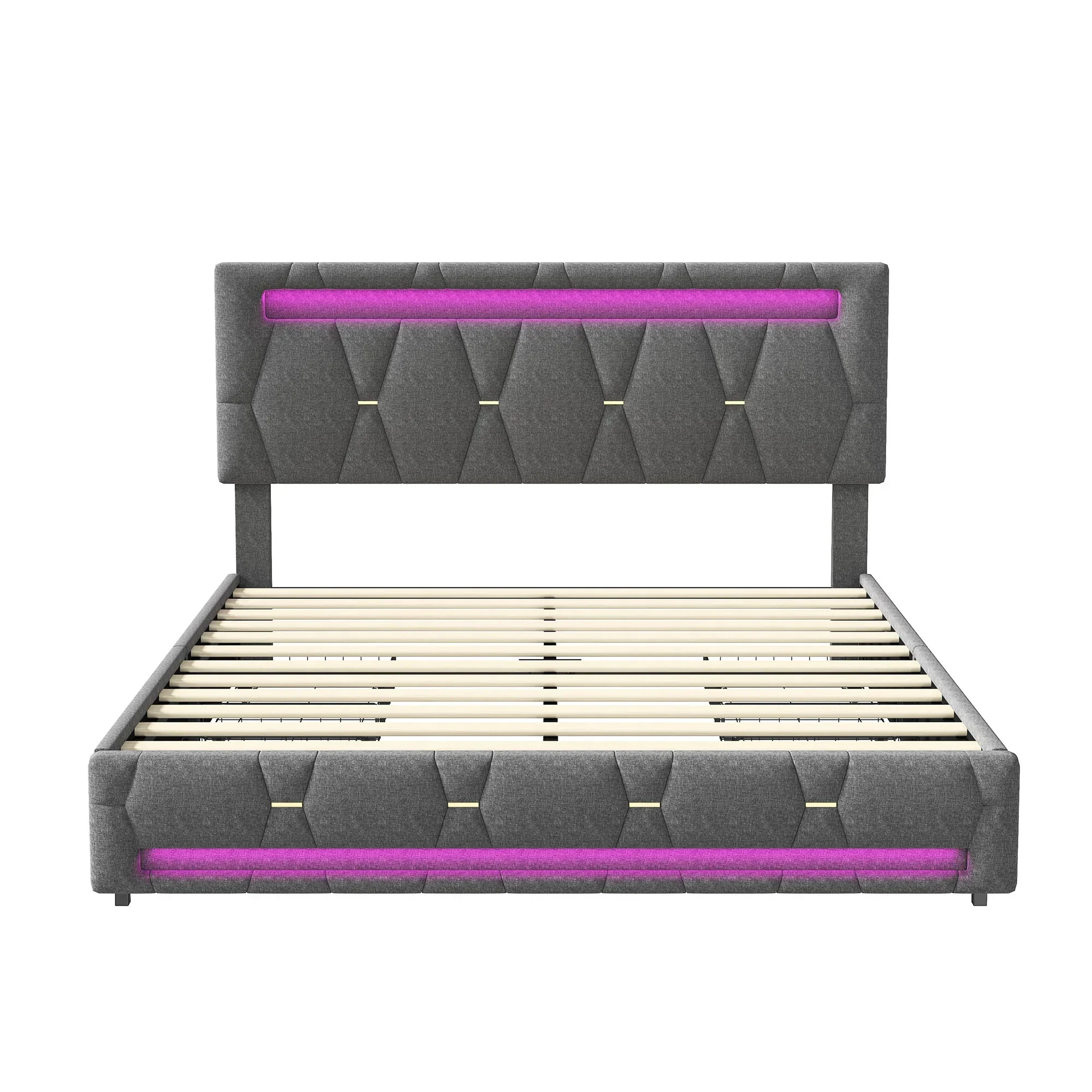 Comanlai: Dvigulės Lovos Lyderis – Su LED ir 4 Stalčiais - Image 5