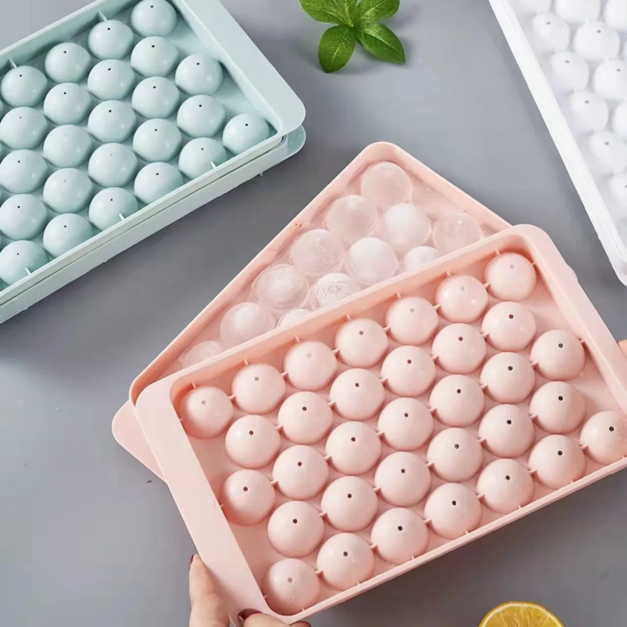 Ice Mold 33 Ice Boll Hockey PP Mold Frozen Whiskey Ball Popsicle Ice Cube Tray Box Lollipop Making Gifts Kitchen Tools Accessories