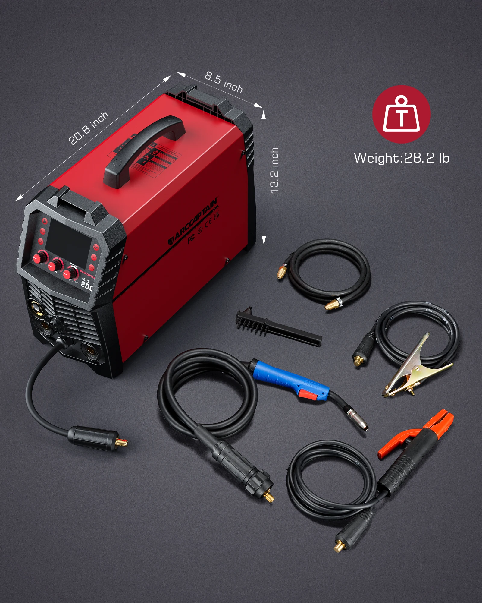 ARCCAPTAIN MIG Welding Welder 6 in 1 110V/220V Semi-Automatic Inverter MMA Lift TIG Gas Non-Gas MIG 2T4T For Home Weling Machine 6
