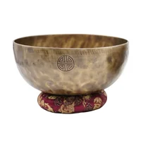 Nepali Handmade Copper Tibetan Singing Moon-Shaped Bowl Big Size for Yoga Meditation Vintage Bowl Set Feng Shui Decoration 1