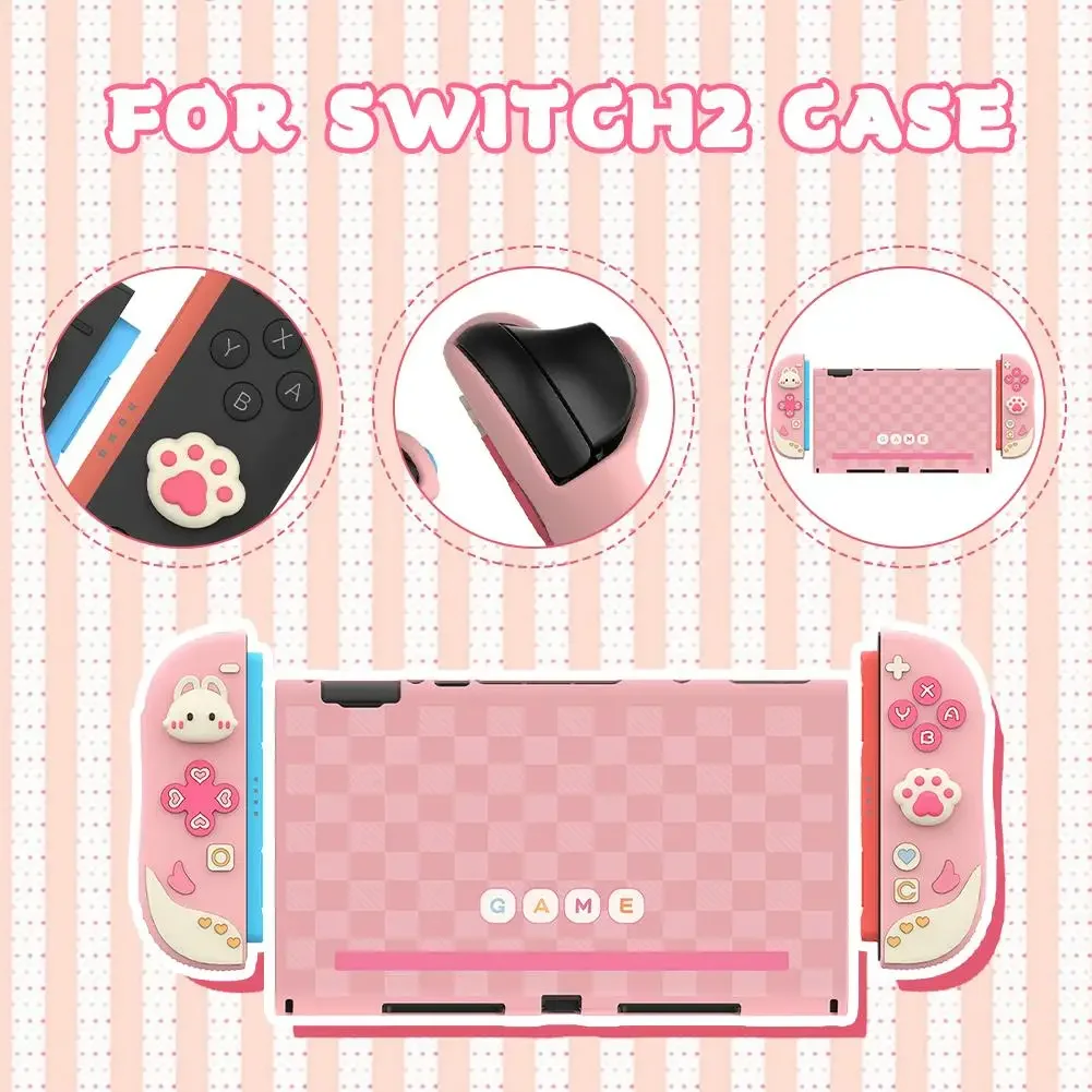 Adorable Bunny Protective Case with Shockproof Silicone Handle & Removable Back Cover Plus Storage Bag