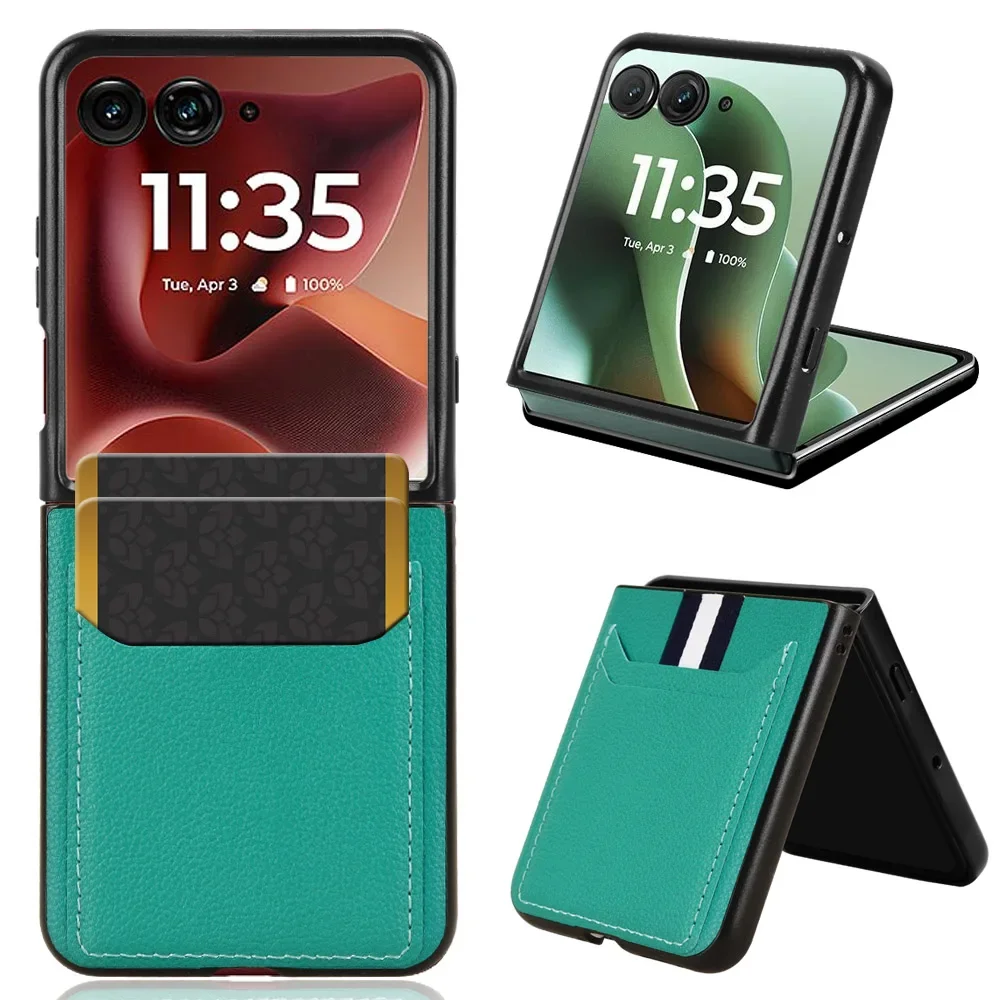 Premium PU Leather Textured Phone Case with Card Slots