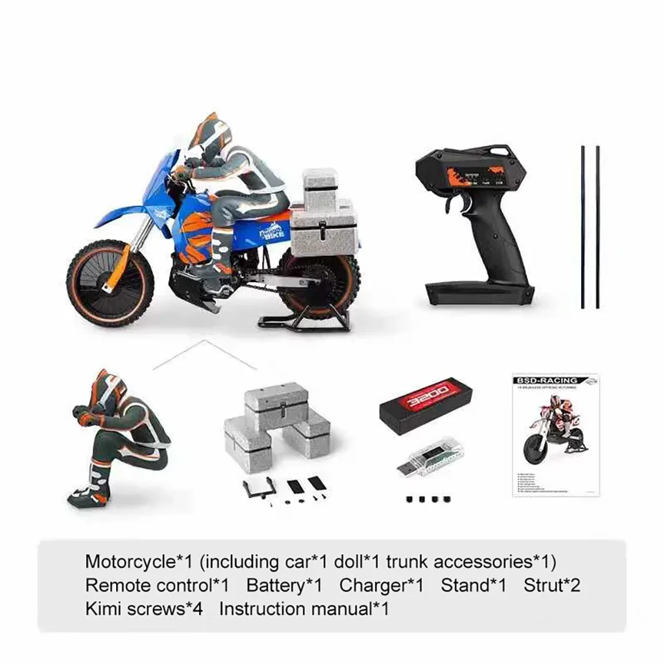 ホビーラジコン RC OFF-ROAD MOTOR BIKE PD Racing 1/4 RTR 2S Remote Control Motorcycle Off-road Racing
