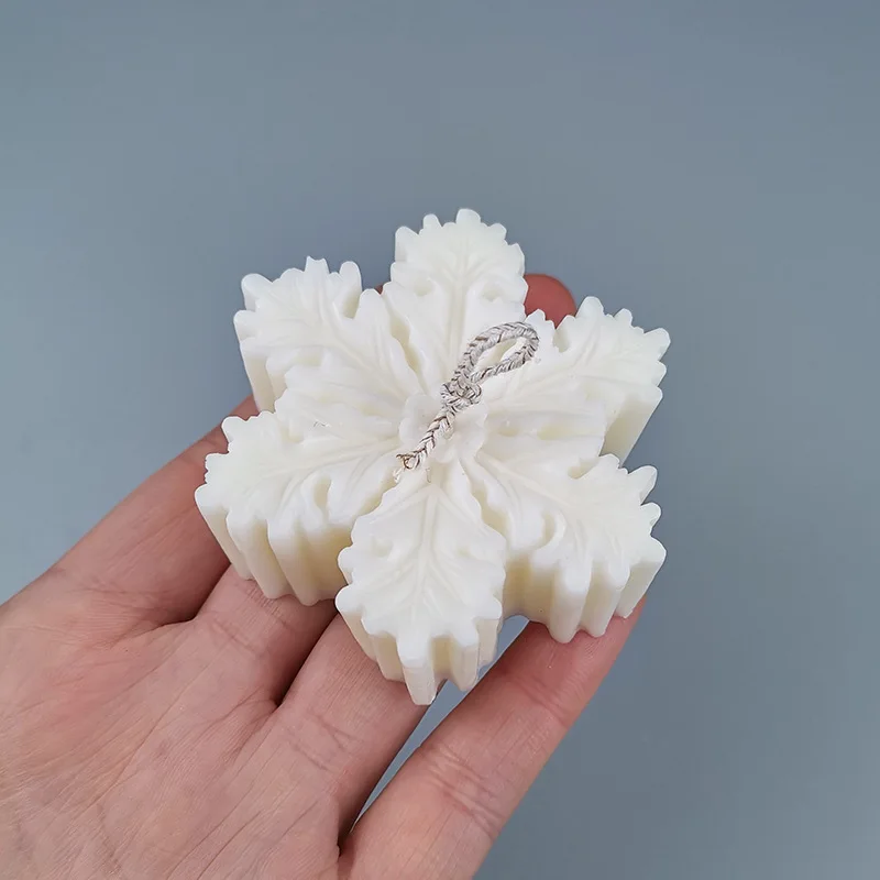 Christmas Snowflake Handmade Soap Epoxy Candle Mold Food Grade Fondant Mousse Baking Mould Hexagonal Aromatherapy Silicone Molds silicone mold,silicone candle mold,aromatherapy candle mold,silicone candle molds,candle mold