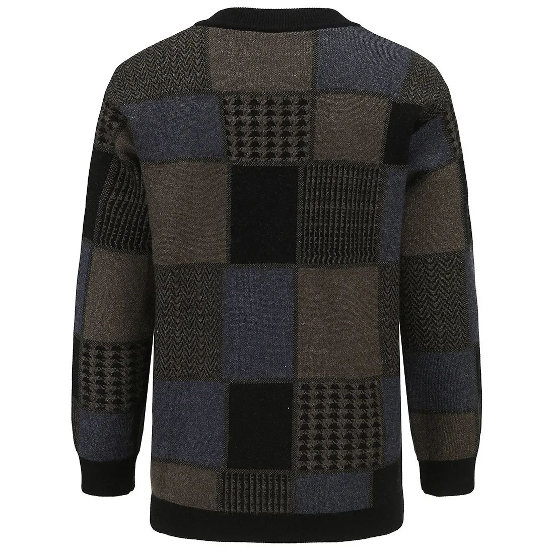 Men's Long Cardigan Thickened Sweater Autumn Stand Collar Knit Sweater Coat