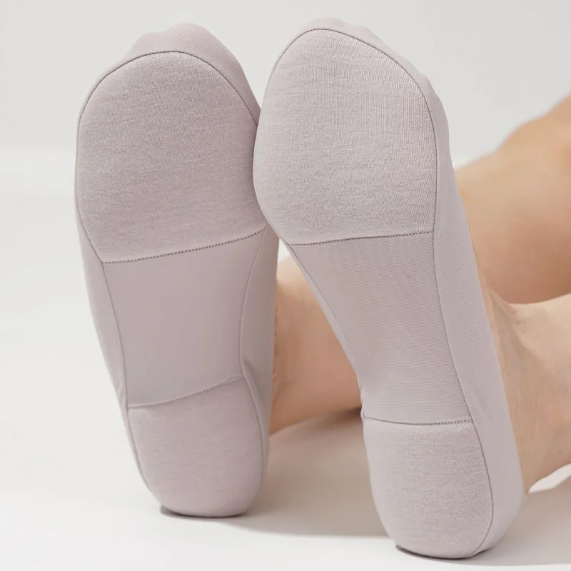 3 Pairs/Lot Women's Ice Silk Thickened Sponge Bottom Boat Socks Shockproof Non-slip Silicone Comfortable Invisible Casual Socks