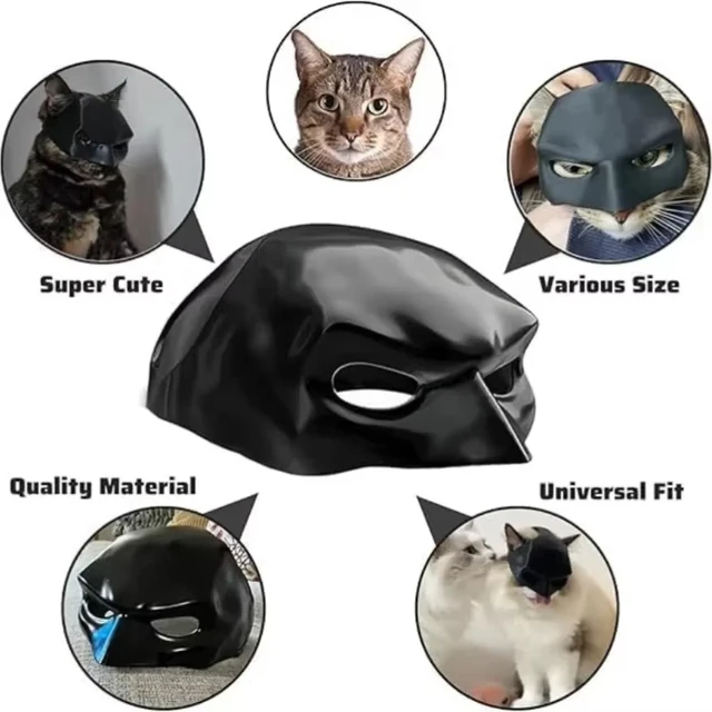 Cat Mask Cute Matte Bat Design for Pets Cool Cosplay Costume Accessory for Daily decor Parties Cat Dogs Spooky Make-up Party Toy 6