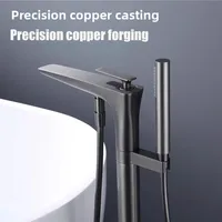 ก๊อกน้ำอ่างอาบน้ำแบบตั้งพื้น ทำจากทองเหลือง สำหรับน้ำร้อนและน้ำเย็น เหมาะสำหรับบ้าน โรงแรม ห้องน้ำ 2