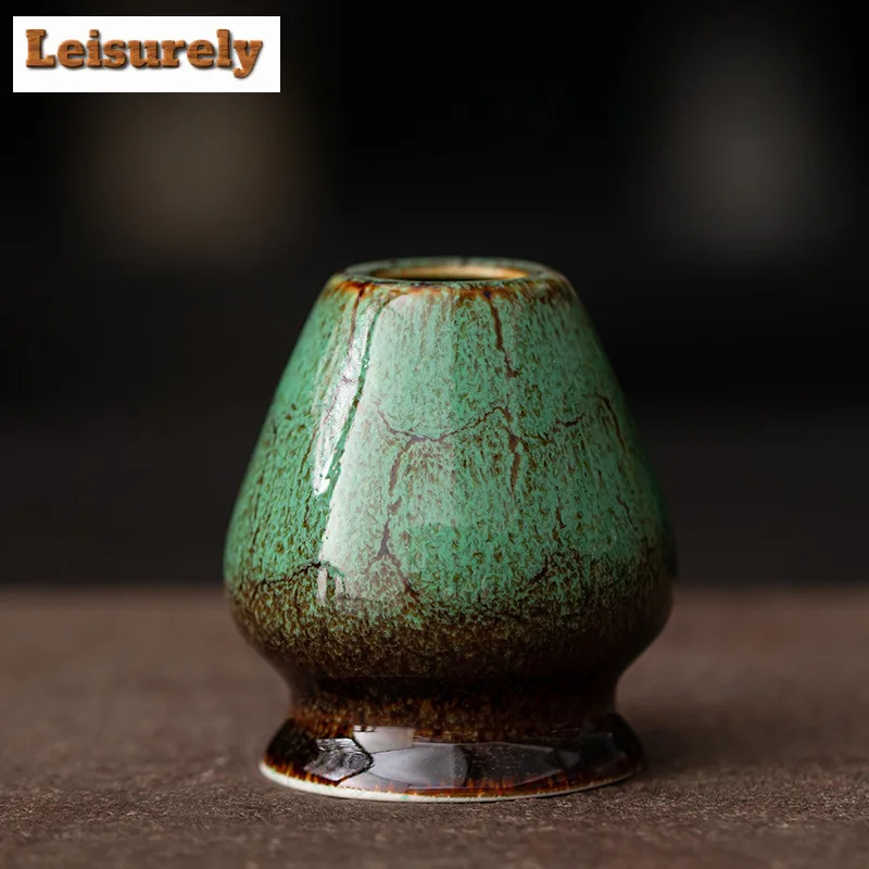 Kiln Fambe Matcha Four-piece Set Japanese Ceramic Tea Tools Bowl Whisk Brush Holder Spoon Tea Services Accessories Craft Supplie